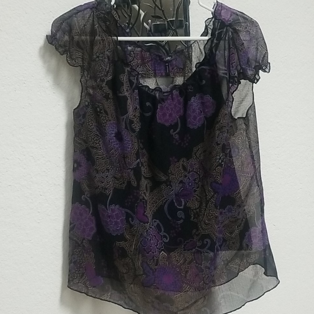 Daisy Fuentes Ladies Sheer top w/attached cami